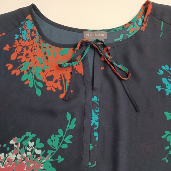 Women's Van Heusen Paint Flower Print Tunic Size Medium - Picture 6 of 10